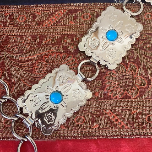 Vintage Costume Silver Tone Native American Turquoise Thunderbird Neckla… - Picture 4 of 9